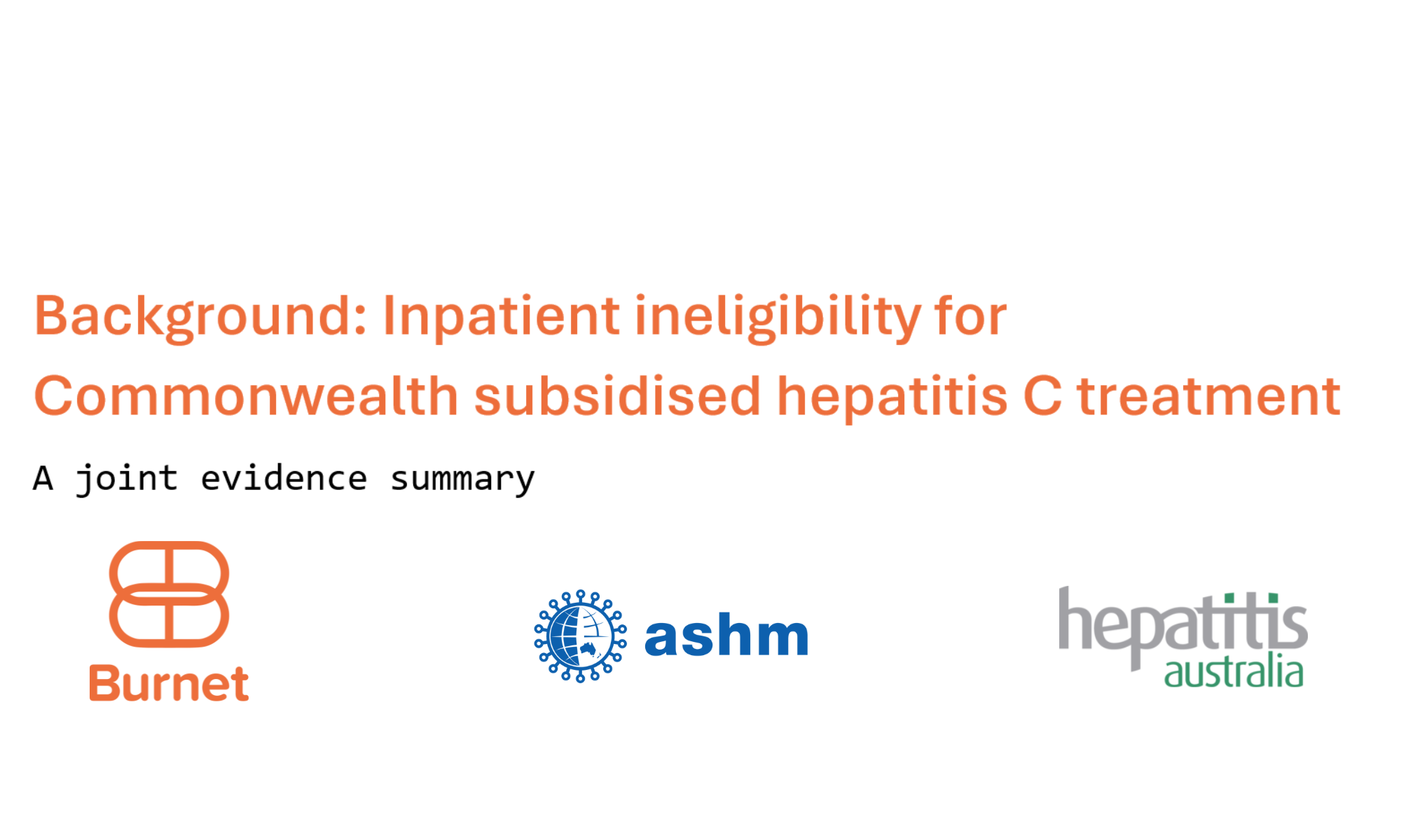 Hepatitis C treatment access for hospital inpatients | ASHM Health